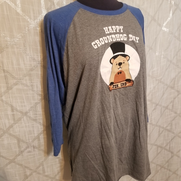 Happy Groundhog Day Top Oversized Shirt Size XXL Plus Size - Picture 3 of 5